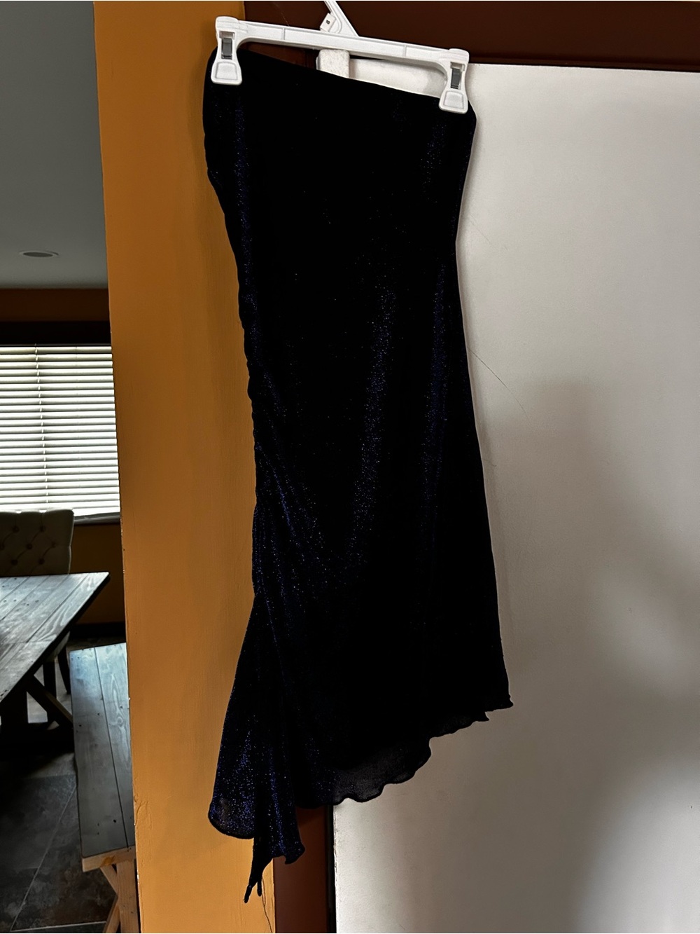 Princess Polly Navy Glitter Strapless Mini Dress Asymmetrical Party Dress size 2 - Picture 14 of 14